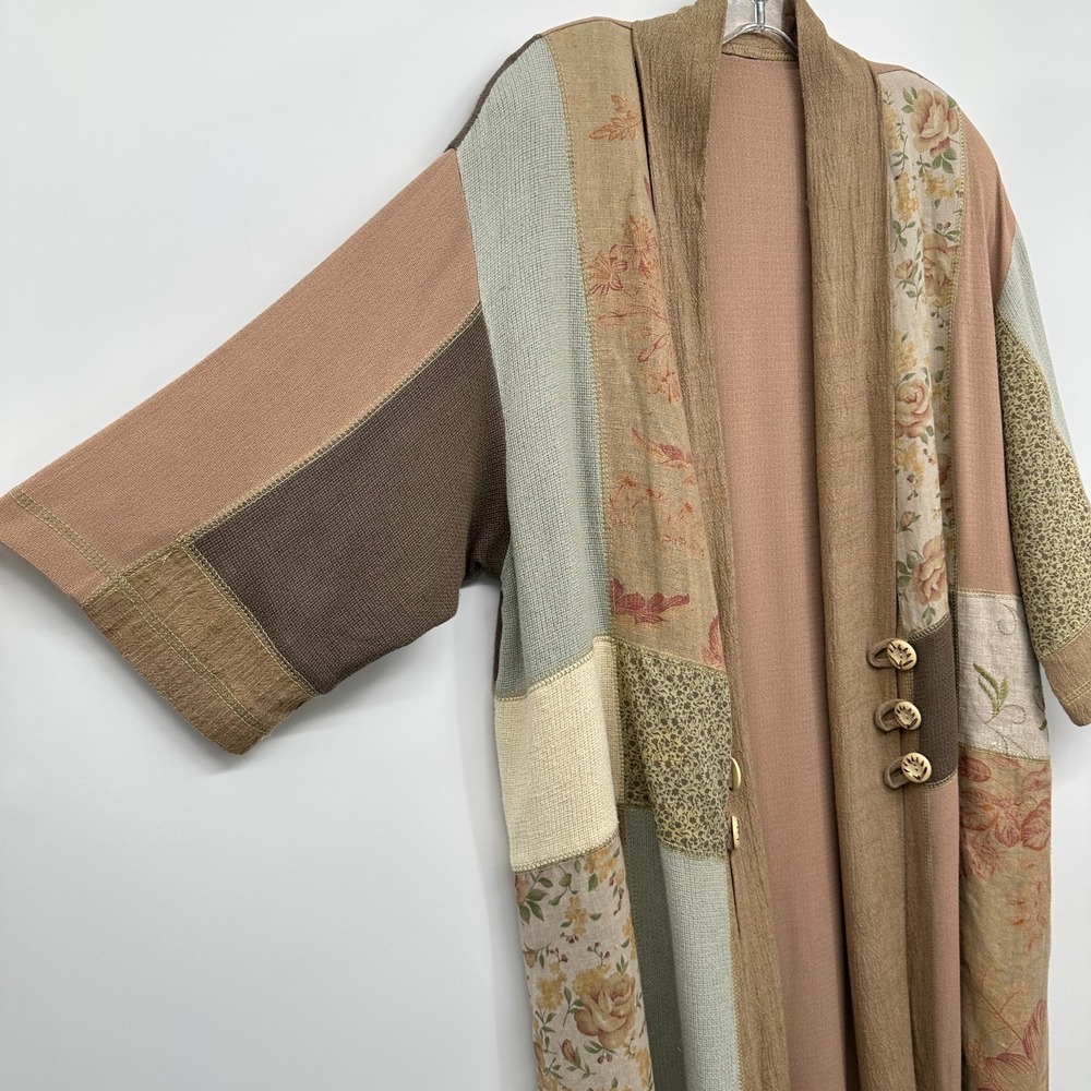 Vintage Spencer Alexis Jacket Pant‎ Set 2X Linen Blend Lagenlook Patchwork USA - Picture 8 of 16